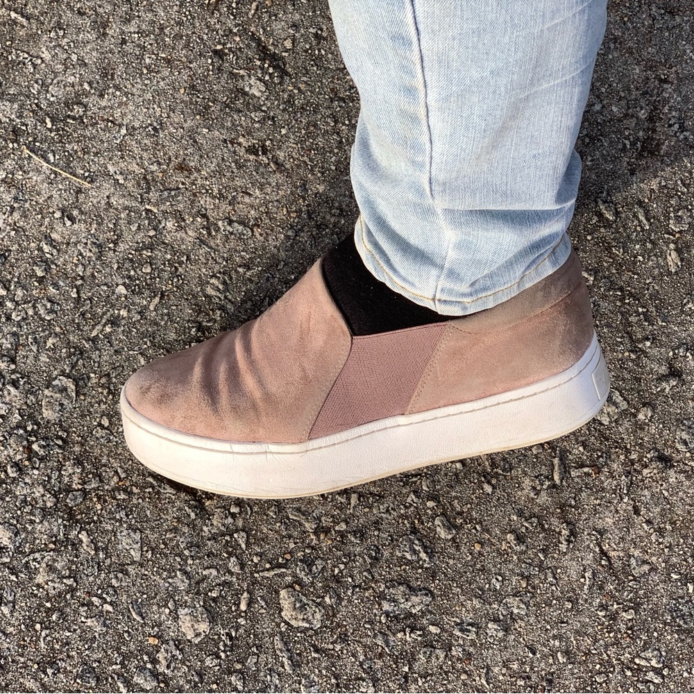 Vince platform sneakers shoes suede pink size 8